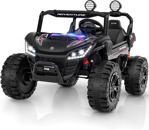 ANPABO Juguetes de paseo de 24 V para niños grandes, automóvil de 2 plazas, automóvil eléctrico para niños de 4 x 200 W con control remoto, luces