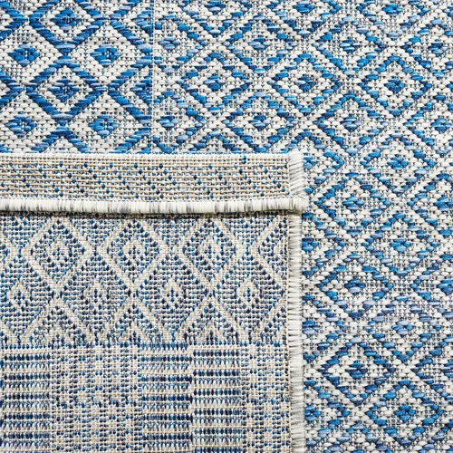 Miniatura 67 de SAFAVIEH Alfombra lavable al aire libre, colección Courtyard - 2'3" x 5', gris y negro, no desprende pelusa y fácil limpieza, ideal para patio