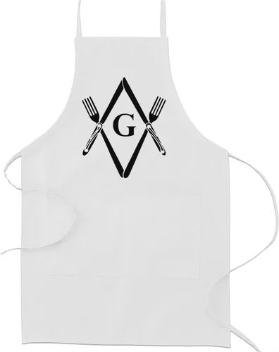 Miniatura 5 de Cuchillos y tenedores Square & Compass Masonic Cooking Kitchen Delantal - [Negro]