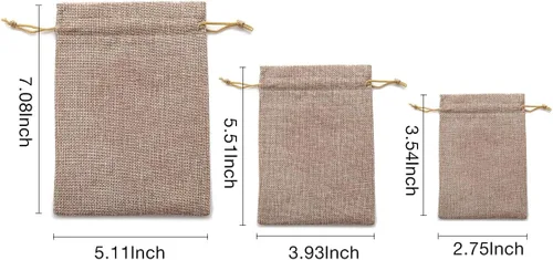 Miniatura 3 de 24 bolsas de arpillera con cordón de color mixto, bolsa de regalo, bolsa de joyería, bolsas de arpillera para bodas, fiestas, manualidades