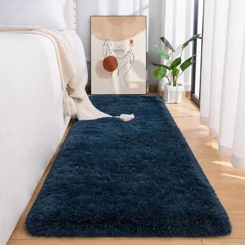 Miniatura 22 de Przemy - Alfombra mullida para dormitorio y sala de estar, alfombra de 4 x 6 pies, beige, alfombra de pelo largo suave y esponjosa, alfombra