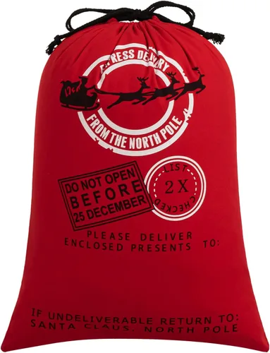 Miniatura 11 de HBlife Saco de Papá Noel Personalizado Bolsa de Papá Noel para Bolsa de Regalo de Navidad Algodón con Cordón Tamaño 19.7 x 27.6 Pulgadas