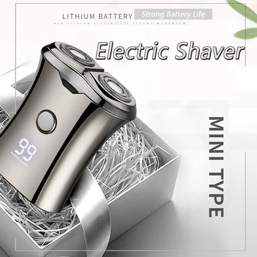 Miniatura 7 de Mini afeitadora eléctrica de viaje para hombres, afeitadora electrónica lavable de tamaño de bolsillo, recargable, portátil, inalámbrica, pequeña