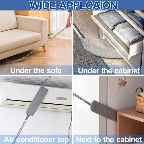 Miniatura 5 de Limpiador de polvo de microfibra, artefacto de limpieza de polvo de huecos con poste de extensión y cabezal flexible, plumeros extensibles lavables