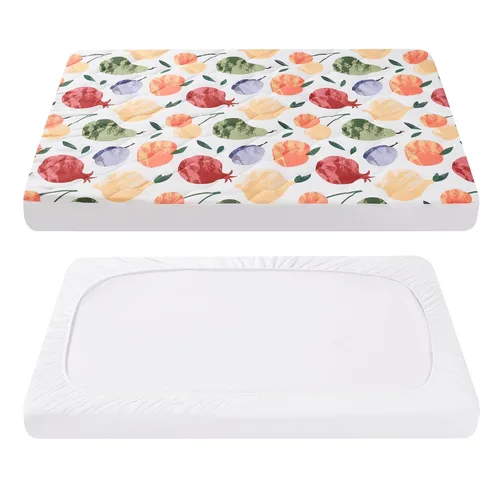 TILLYOU Sábana para Corralito - Protector Acolchado Suave para Cuna, Protector de Colchón para Niños Pequeños con Bolsillo Profundo de 1''-3'',