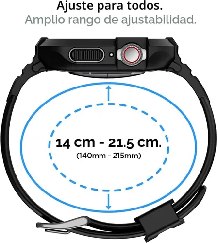 Miniatura 3 de Spigen for Apple Watch Band with Case, Rugged Armor Pro Compatible with Ultra 3/2/1 49mm, Series 11/10 46/42mm, 9/8/7 45/41mm, SE3/SE2/SE/6/5/4 Negro