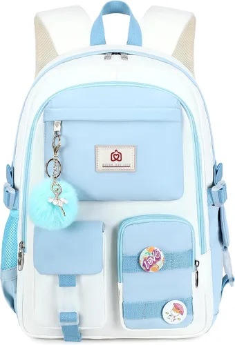 Miniatura 10 de Hidds Mochilas para laptop de 15.6 pulgadas, mochila escolar universitaria para niñas y mujeres, bonita bolsa de libros para escuela primaria Negro