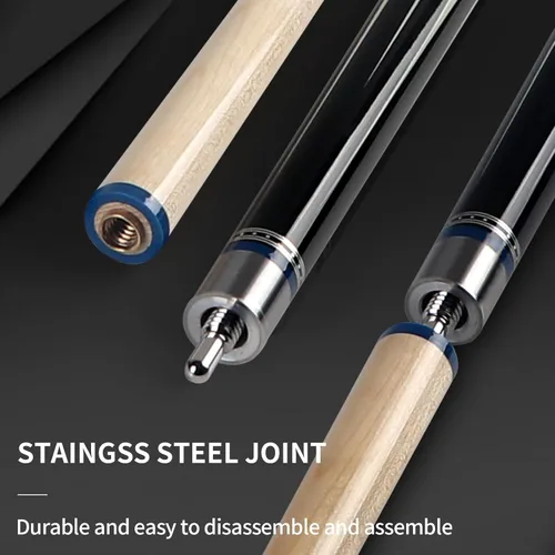 Miniatura 4 de Kmise Professional Pool Cue Stick, 18 19 20oz Canadian Maple Cue Sticks, Low Deflection Shaft with Telescopic Carbon Fiber Extension Cue-Grid Azul