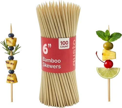Miniatura 8 de GUSTO [25,4 cm - 100 unidades] Brochetas de bambú para shish kabob, parrilla, frutas, aperitivos y cócteles (anteriormente paquete Comfy)