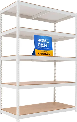 HOMEDANT - Estantería de garaje de 5 niveles de 47.7" de ancho profundo, estante de almacenamiento ajustable de metal resistente, estantes de pie,