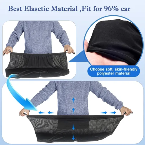 Miniatura 4 de Sombras para ventanas laterales traseras de auto para autos pequeños y medianos, juego de 2 protectores solares elásticos y transpirables con malla