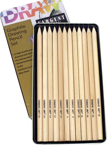 Miniatura 3 de Sargent Art 22-7283 Juego de lápices de dibujo de grafito de 12 piezas en estuche de lata