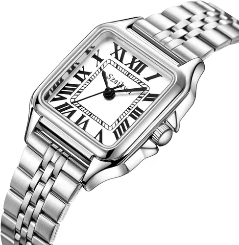 Miniatura 8 de Classic Relojes cuadrados de mujer con números romanos, de vestir, informal