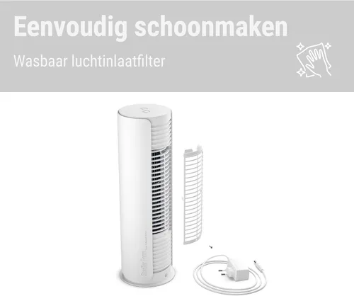 Miniatura 5 de Stadler Form ventilador Peter little, ventilador de mesa móvil, con función de oscilación, 4 niveles de velocidad, ahorro de espacio, panel táctil