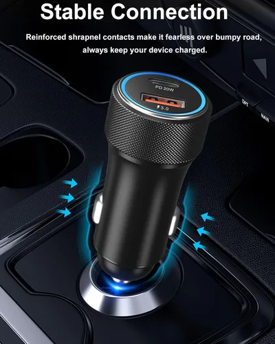 Miniatura 6 de Cargador de coche para iPhone 16 de carga rápida, paquete de 2 unidades de 38 W PD/QC3.0 Adaptador de cargador de teléfono de coche, cargador USB