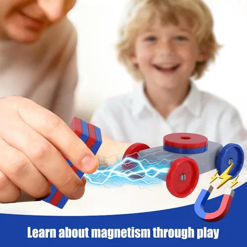 Miniatura 3 de NewFamily Kit de ciencia magnética para niños, kit de experimento de física STEM 12 en 1, juguete práctico de aprendizaje de magnetismo, edades