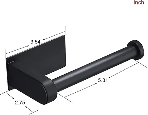 Miniatura 4 de YIGII Portarrollos de papel higiénico autoadhesivo - Soporte de rollo de papel higiénico negro adhesivo soporte de papel higiénico adhesivo
