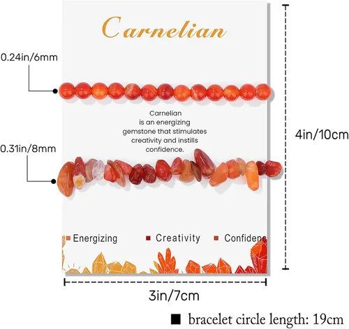Miniatura 39 de Pulseras de cristal curativo para mujer, 2 pulseras de piedra natural de 0.236 pulgadas, pulseras elásticas de cuentas de cristal hechas a mano