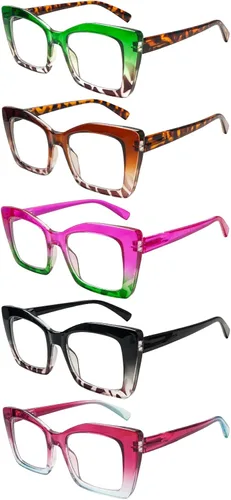 Miniatura 2 de Oversized Square Reading Glasse for Women,Blue Light Blocking Fashion Large Frame Computer Readers Spring Hinge