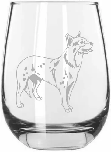 Miniatura 119 de Sakhalin Husky Dog - Copa de vino grabada personalizada de 15.25 onzas sin tallo