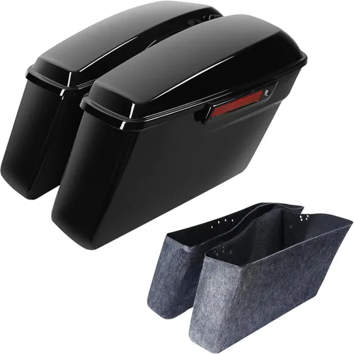 Miniatura 7 de SLMOTO Alforjas rígidas para motocicleta para Harley, alforjas rígidas con soportes de conversión negros, compatibles con Harley Street Glide