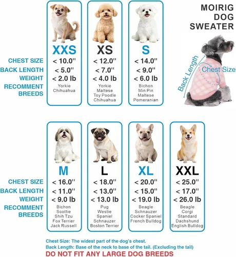 Miniatura 8 de Suéter para perro, suéteres para perros pequeños, ropa cálida y suave para mascotas para cachorros, gatos medianos y grandes, perros hembras