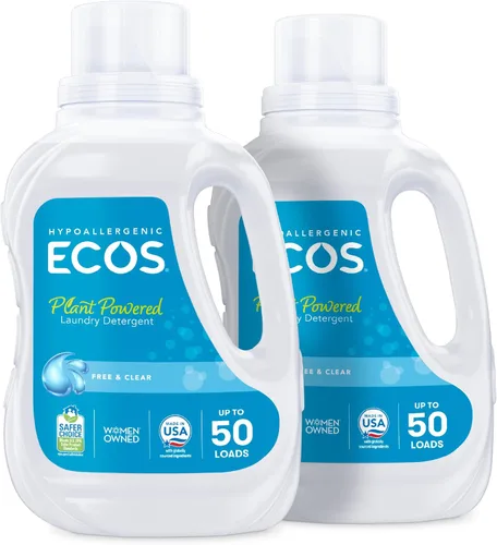 Miniatura 12 de ECOS Detergente líquido hipoalergénico Detergente de la lavandería Cargas no tóxicas, lemongrass, 100 fl oz (paquete de 2)