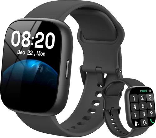 Reloj inteligente con Alexa y llamadas Bluetooth, pantalla táctil HD de 1.83 pulgadas, reloj de fitness con monitor de frecuencia cardíaca/sueño, 30