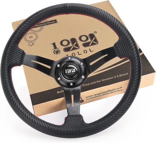 Miniatura 7 de 10L0L Volante de carrito de golf, diseño universal para Yamaha, EZGO RXV y TXT, Club Car DS, Club Car Precedent Tempo, la mayoría de los carritos