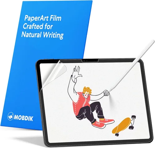 Miniatura 14 de MOBDIK Paquete de 2 protectores de pantalla Paperfeel compatibles con iPad Air 3 2019/iPad Pro 10.5 2017, película mate, antirreflejos, menos