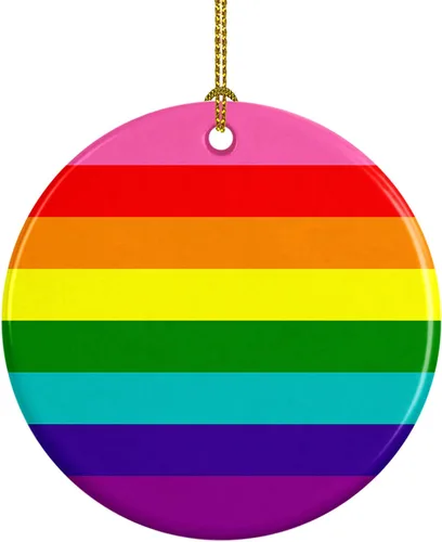 Miniatura 6 de Caroline's Treasures Trigender Pride - Adorno de cerámica para colgar en el árbol de Navidad, para el hogar, Navidad, fiestas, regalo, 3 pulgadas