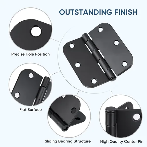 Miniatura 4 de TICONN Paquete de 18 bisagras de puerta de 3.5 pulgadas con pasador extraíble, herrajes para puertas residenciales bifold de hierro de 3-1/2 x 3-1/2