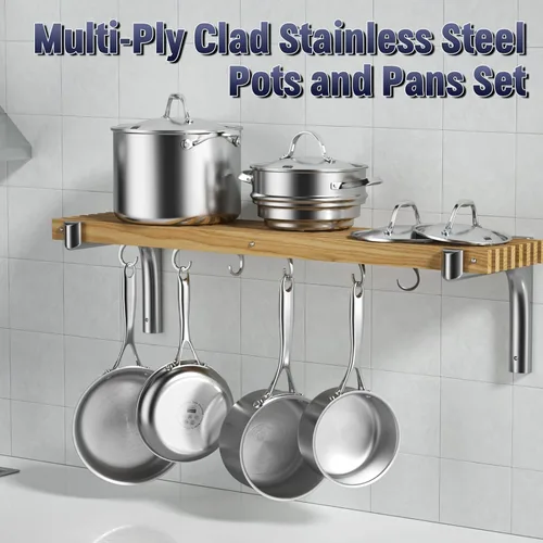 Miniatura 7 de Cooks Standard Sartén de Freír de Acero Inoxidable, Wok Sartén para Saltear Multi-Capa de 10 Pulgadas, Sartén de Cocina, Plateado
