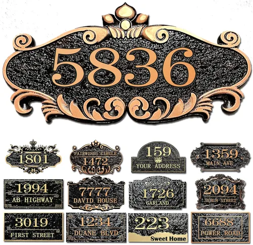 Miniatura 30 de Placa personalizada de dirección de casa, letrero de dirección de nombre de calle personalizado para números de casa, placa para buzón de garaje