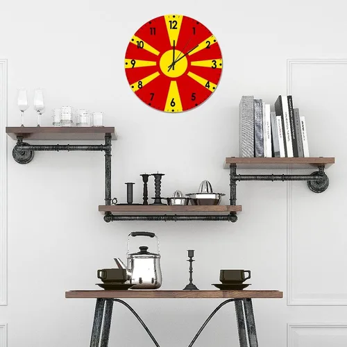 Miniatura 622 de Cheyan Reloj de pared con bandera de Canadá de 12 pulgadas, silencioso, sin tictac, de PVC, funciona con pilas, reloj redondo decorativo, regalo
