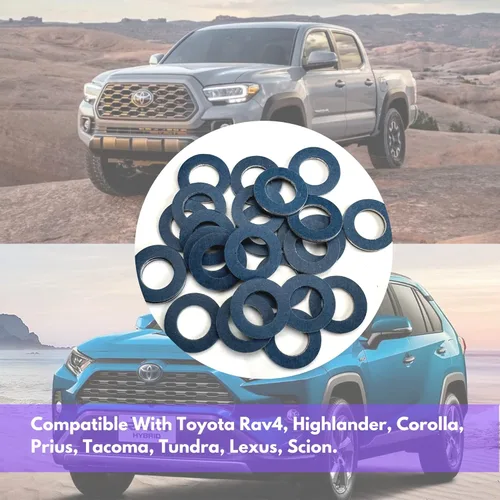 Miniatura 6 de 25 PIEZAS Juntas de tapón de drenaje de aceite de reemplazo para Toyota Lexus Tacoma Camry Collora, arandelas de sello de arandela de presión