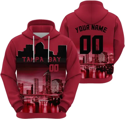 Miniatura 12 de Custom Football Hoodies City Night Skyline Personalized Sweatshirt Name Number Fan Gift Pullover for Men Women Youth