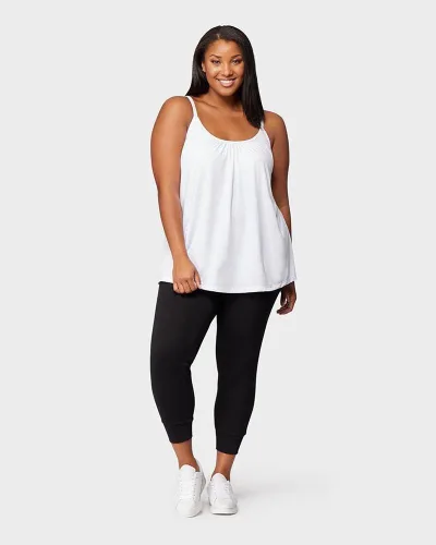 Miniatura 2 de 32 DEGREES Camiseta de tirantes para mujer, drapeada, con copa integrada