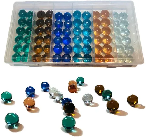 72 piezas de canicas para niños, 6 colores canicas de vidrio a granel para juegos de canicas, jarrones de damas chinas, jarrones para decoración del