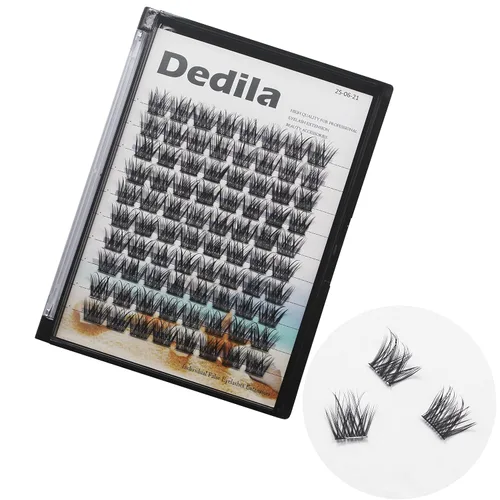Extensiones de pestañas postizas 3D con bandeja grande, aspecto natural, base fina, tallo ancho, pestañas postizas ligeras, de 0.315 a 0.709