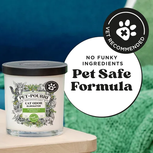 Miniatura 7 de Pet-Pourri Purrfectly Bamboo Cat Deodorizer Candle - Vela desodorizante de bambú para gatos, ingredientes y cera a base de plantas seguros