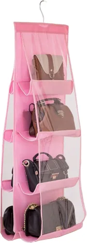 Miniatura 6 de AARAINBOW 1 paquete de organizador de bolso colgante, 8 bolsillos, organizador para colgar bolsos, organizador de bolsa para armario, organizador