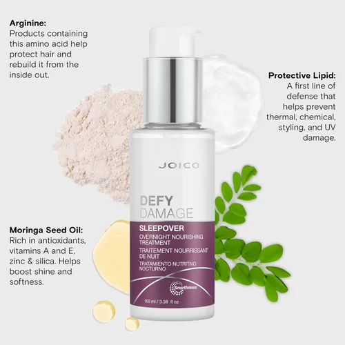Miniatura 5 de Joico Tratamiento nutritivo Defy Damage Sleepover durante la noche Suaviza y suaviza instantáneamente Fortalece los lazos Reduce la rotura