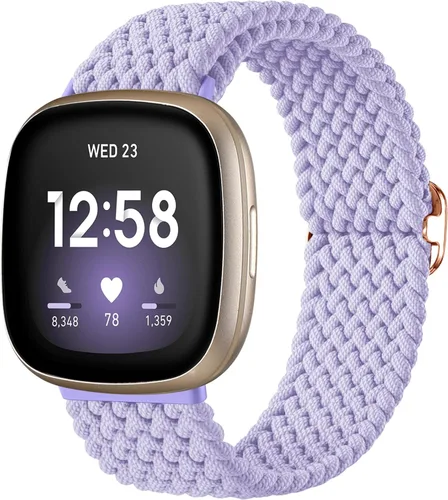Miniatura 14 de Maledan Banda elástica trenzada compatible con Fitbit Sense/Versa 3/4 y Sense 2, correa elástica suave para reloj inteligente, accesorio