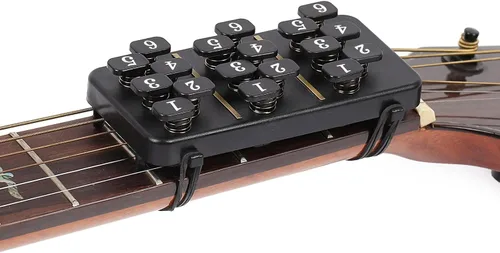 Miniatura 7 de Entrenador de acordes de guitarra con 18 botones, herramienta de aprendizaje de guitarra para personas cuyos dedos duelen por cuerdas de guitarra