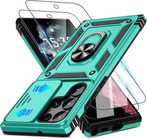 Miniatura 24 de ATUMP Funda para OnePlus Nord N200 5G con protector de pantalla HD con cubierta para cámara deslizante, soporte de anillo de rotación de 360°