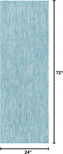 Miniatura 3 de Unique Loom Collection - Alfombra casual de transición sólida jaspeada para interiores y exteriores