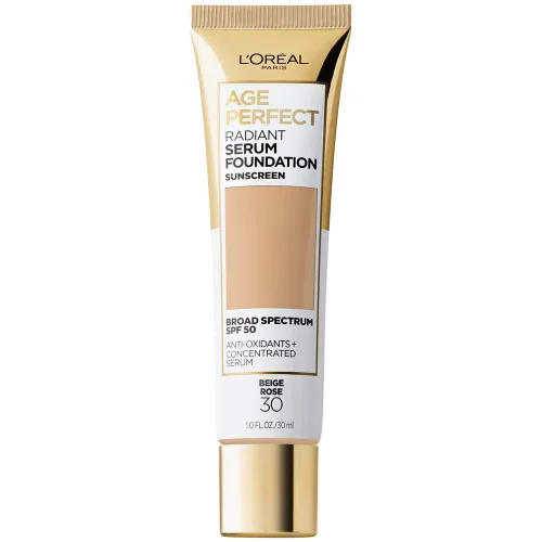 Miniatura 27 de L'Oreal Paris Age Perfect Base de suero radiante con SPF 50, Rosa Miel, 1 fl. oz. Rosa (honey rose)