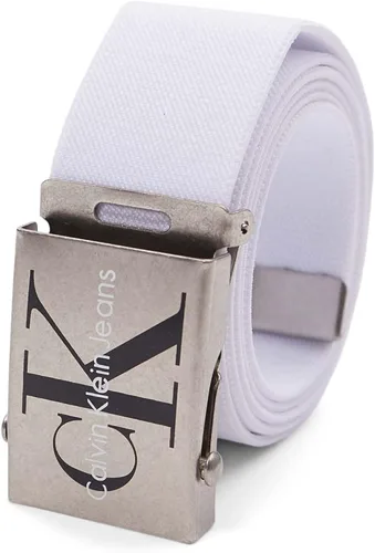 Miniatura 6 de Calvin Klein de los hombres ajustable Firma algodón belt-white