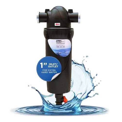 Hardless NG4L Filtro de agua para toda la casa – Dispositivo de ablandamiento sin sal – Reduce la cal, los sedimentos y más – Compacto, fácil de